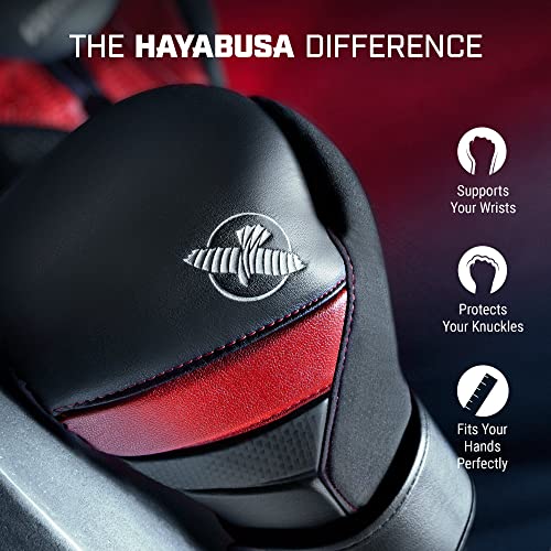 Hayabusa T3 Boxing Gloves - Sparring | Sparring Gloves, Muay Thai Gloves, Kickboxing Gloves, Heavy Bag Gloves, Boxing Gloves for Men and Women, Boxing Gloves - color: Black/Red, size: 18oz