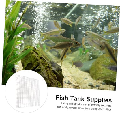 Abaodam 1set Aquarium Divider Panel Fish Tank Isolation Grid Suction Clips Mesh for Breeding and Compartmentalization for Fish Use