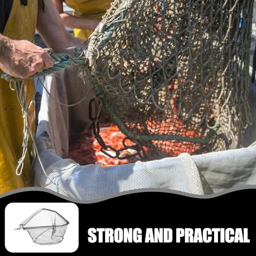 Holibanna Replacement Triangular Folding Fishing Net Head 50cm Diameter Stainless Steel Detachable Mesh for Fish Catching and Fly Fishing Lightweight Landing Net Accessory for Outdoor