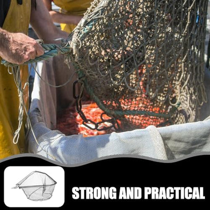 Holibanna Replacement Triangular Folding Fishing Net Head 50cm Diameter Stainless Steel Detachable Mesh for Fish Catching and Fly Fishing Lightweight Landing Net Accessory for Outdoor