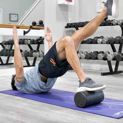 OPTP AXIS Firm Density Foam Roller – Round, Black, 12"L X 6" | High density firm foam roller for physical therapy, yoga, Pilates, fitness exercise & sports training, Heat-molded EPP foam - color: Black - 12" X 6" Round