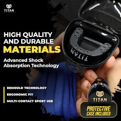 Mouth Guard Boxing, Dual-Layer Boil & Bite Mouthguard, Adult | Premium Dual-Layer | Case Included | Adult & Youth Custom-Fit Mouthpiece | Football, MMA, Hockey, Lacrosse, BJJ, Basketball - color: Gold, size: Adult Age 11+