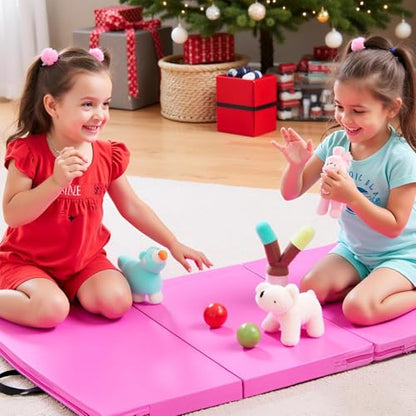 Gymnastics Mat, 3x6FT / 4x8FT 2" Thick Kids' Folding Tumbling Mat - color: 3x6FT-Pink