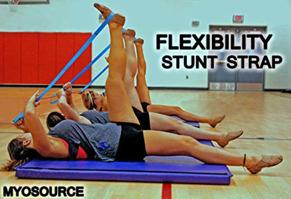 Myosource Kinetic Bands Cheerleading Flexibility Stunt Strap - Improve Stretching and Stunts for Cheer Dance Gymnastics & Physical Therapy – Stocking Stuffers Present for Kids Girls Adults - 12 Colors - color: Black