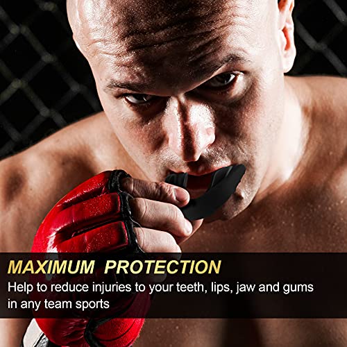 BBTO 6 Pack Kids Youth Mouth Guard for Football Sports, Boys Girls Mouthguard with Case, Soft Mouth Guard for Hockey Boxing Basketball, Ages 4+ - color: Dark Blue, Black