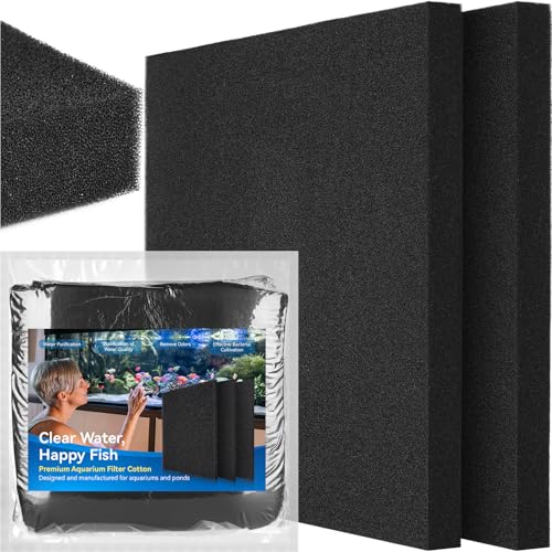 Aquarium Bio Filter Sponge Pad - Cut-to-Size Aquarium Filter Media for Fish Tank, Pond, Sump - Mechanical & Biological Filtration (18.5"x18.5"x1.6", 50PPI, 2 Pack) - size: 18.5"x18.5"x1.6" (50PPI) 2 PACK