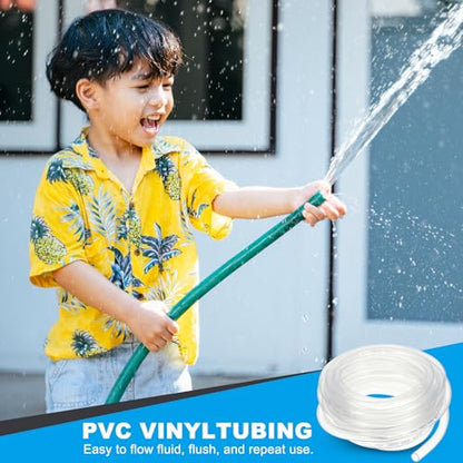 PATIKIL PVC Vinyl Tubing, 5/16"ID x 3/8"OD Flexible Clear Plastic Tube with 2 Hose Clamps, Hose Line Pipe for Multipurpose Industrial Vinyl Aquarium, 10FT - size: 5/16" ID 10FT