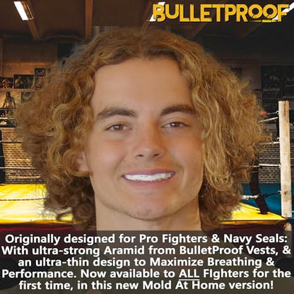 Bulletproof MMA & Boxing Mouth Guard: Thinnest Most Breathable Mouthguard! - color: Dolphin Gray, size: FIGHTING