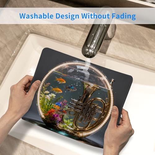 Horn Fish Tank Gaming Mouse Pad Anti-Slip Rubber Base Laptop Mouse Mat for Home Computer Mousepad 10 X 12 Inch