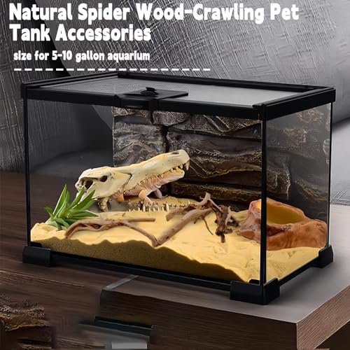 6PCS Aquarium Driftwood 6-8in Natural Spider Wood Branches Reptiles Aquarium Fish Tank Decoration Assorted - size: M:Spiderwood (6-8in 6PCS)