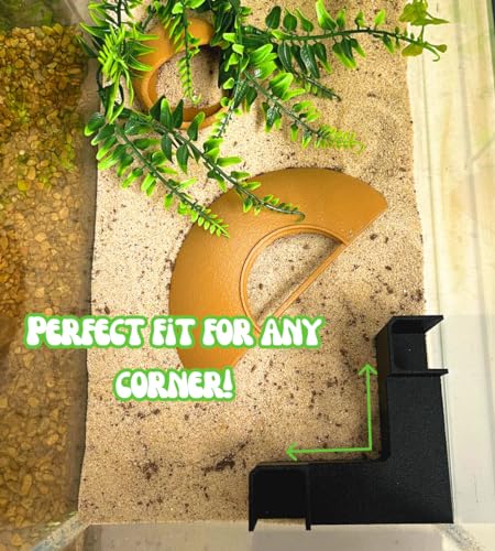 Aquarium Underground Tunnel | Fish & Shrimp Hideout for Aquariums | Unique Underground Viewing Tunnel | Made in USA (Corner Tunnel, Black)