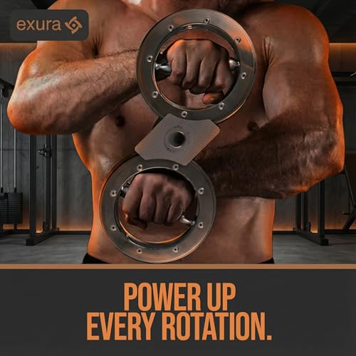 Exura Spinning Rotator Burn Machine, Kinetic Arm Forearm Exerciser & Boxing Rotation Trainer with 12 LB Adjustable Resistance for Rotator Cuff, Shoulder Mobility, Grip & Wrist Strength Titan Training