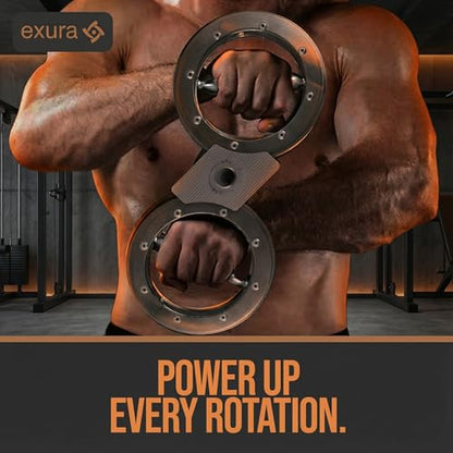 Exura Spinning Rotator Burn Machine, Kinetic Arm Forearm Exerciser & Boxing Rotation Trainer with 12 LB Adjustable Resistance for Rotator Cuff, Shoulder Mobility, Grip & Wrist Strength Titan Training