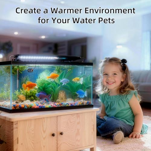 Aquarium Heater 25W/50W/100W/200W/300W, Adjustable Knob Fish Tank Heater with Digital Thermometer, Submersible Betta/Turtle Tank Heater for Freshwater and Saltwater Tanks - size: 100W for 10-30 gallon