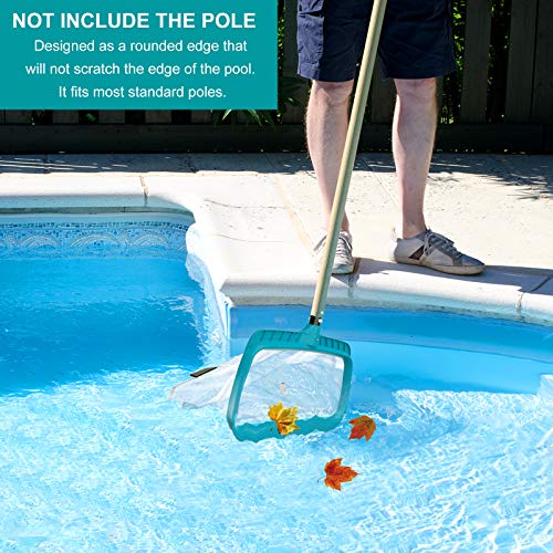 Professional Pool Skimmer Net, Heavy Duty Swimming Leaf Rake Cleaning Tool with Deep Fine Nylon Mesh Net Bag - Fast Cleaning,Easy Scoop Edge,Debris Pickup Removal (No Pole)