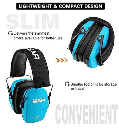PROHEAR 016 Shooting Ear Protection Earmuffs 2 Pack, NRR 26dB for Gun Range, Hunting -Blue+Pink - color: Blue+pink