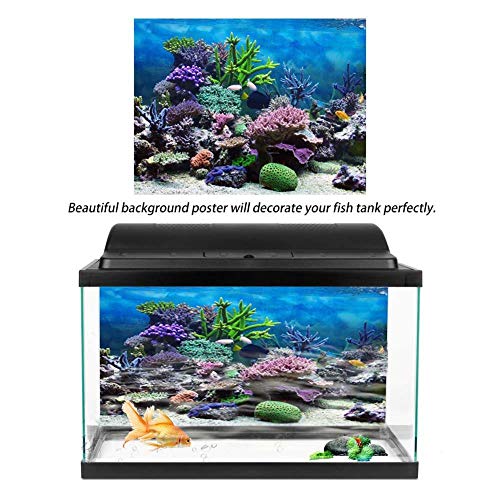 FILFEEL Aquarium Background Fish Decorations Pictures PVC Adhesive Poster Underwater Backdrop Decoration Paper Cling Decals Sticker(61 * 41cm)