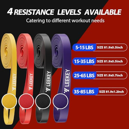 Resistance Bands for Pull Up Assist, Stretch Bands & Exercise Workout Set - color: 5-85LBS COLOR+Mini Bands