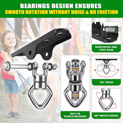 2Pcs 360° Swivel Swing Hanger with Ball Bearing Swing Ceiling Mount Bracket - color: Ball Bearing 360° Swivel Diamond Hook ( 2 Pack )
