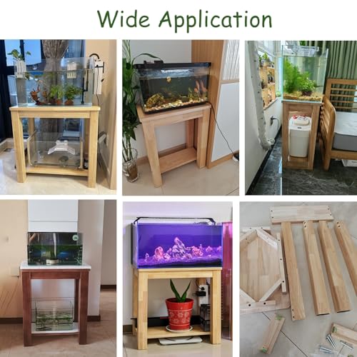 Solid Wood Fish Tank Stand, Aquarium Stand with Plant Shelf, 5 10 15 20 30 40 Gallon Fish Tank Table, Reptile Tank Rack for Home Office,Ligjt Grey,60x30cm(23 5/8 - color: Ligjt Grey, size: 60x30cm(23 5/8