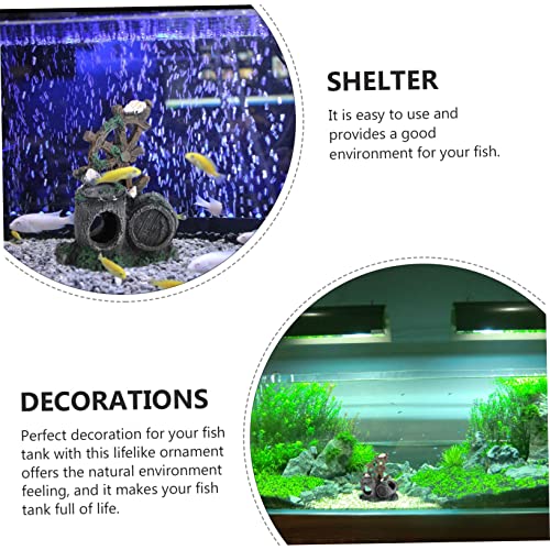 NOLITOY Aquarium Resin Ornament for Fish Tank Decoration Creative Landscape Adornment for Aquatic Habitats Safe for Fish Tank Aesthetics Unique Rustic Design