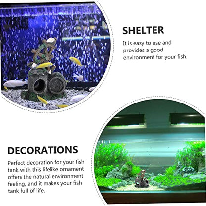 NOLITOY Aquarium Resin Ornament for Fish Tank Decoration Creative Landscape Adornment for Aquatic Habitats Safe for Fish Tank Aesthetics Unique Rustic Design