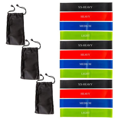 Resistance Bands for Working Out - Workout Band Loop - Exercise Bands with 4 Levels for Toning, Stretching or Physical Therapy by Home-Complete - size: 12-Pack