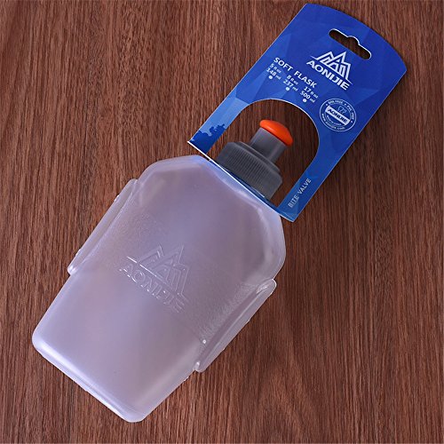 AONIJIE 250ML/350ML/500ML/600ML Portable TPU Soft Water Bottle Folding Soft Flasks For Outdoor Marathon Running Hydration Camping Hiking - color: 250ML-PP5