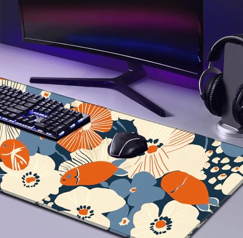 Ladies' Office Desk Cute Petal Keyboard Accessories Game Extended Mouse Pad | The Surface Of The Mouse Pad Is Designed With Fiber Woven Material, And The Base Is Made Of Natural Anti Slip Rubber. - color: Anime Flower
