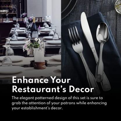 New Star Foodservice Shell Pattern 18/0 Stainless Steel Flatware Set, 36-Piece Set, Commercial Grade - size: 36-Piece Flatware Set