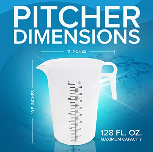 8oz (250 mL) Measuring Pitcher, Plastic, Multipurpose - Great for Chemicals, Oil, Pool and Lawn - Ounce (oz) and Milliliter (mL) Increments (1 cup)
