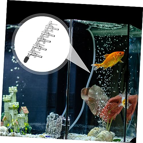 Stainless Steel Distributor with Flow Control Lever Way Splitter Tap for Aquarium Air Pump Easy Operation Compatible with Tubing Silver Finish