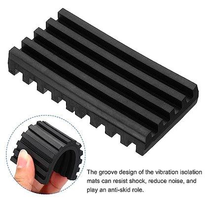PATIKIL Rubber Anti-Vibration Pads, 4 Pcs Vibration Isolation Mats 4" x 2" x 0.6" for HVAC, Air Conditioner, Air Compressor, Washer, Dryer, Black