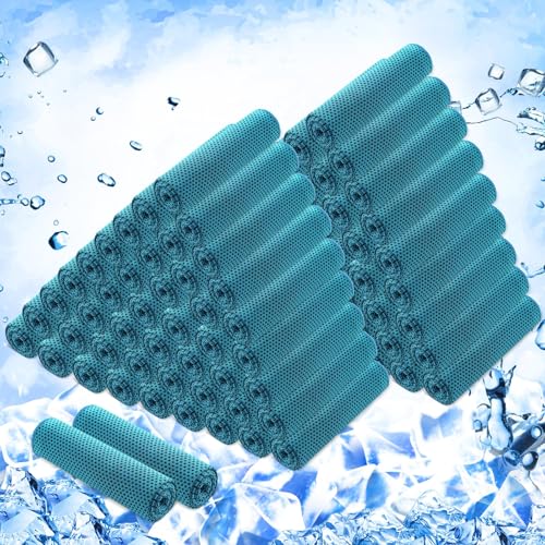 Hosuly 100 Pack Cooling Towels, 40"x12" - color: Water Blue