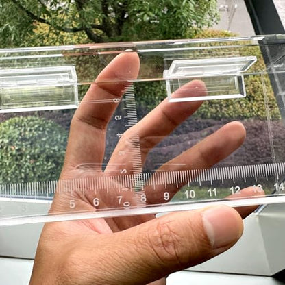 Fish Viewing Box Container with Lid and Scale,Acrylic Fishing Photo Tank Portable Fishing Mini Aquarium, Fish Breeder Hatching Boxes Clear Micro Landscape Fish Tank Isolation Breeder Box (M) - color: M