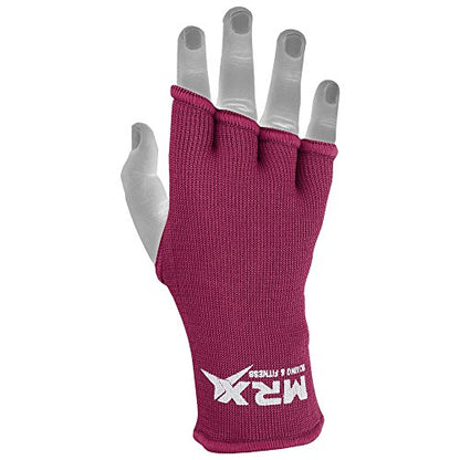 MRX Womens Training Boxing Inner Gloves Bandages MMA Fist Hand Wraps Protector Mitts - color: Burgundy, size: Medium