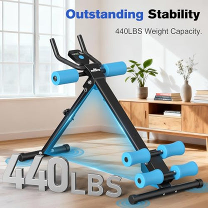 RELIFE REBUILD YOUR LIFE AB Workout Machine Adjustable Ab Trainer Machine - color: Blue