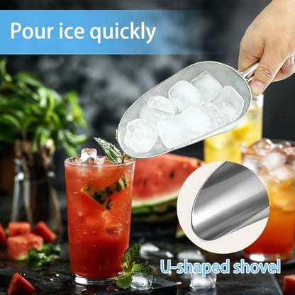 Pack of 2 Cast Aluminum Scoops,12 Oz. (Ounce) Dry Goods Scoop for Feed | Ice Scoops for Ice Cube, Coffee Bean, Food, Candy, Flour, Dry Goods,Spice,Buffet,Wedding By RARKVEN