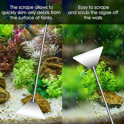 Aquascape Tools Aquarium Kit, 4PCS Long Aquascaping Tools Stainless Steel Aquatic Plants Set for Fish Tank, Aquarium Plant Trimming