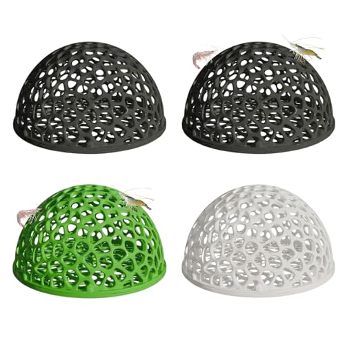 Shrimp Hides for Aquarium, 4-Piece Fish Tank Accessories Set, Aquarium Cave Hideout for Breeding and Shelter, Decorative Fish Tank Decorations with 4.1 Inch Diameter