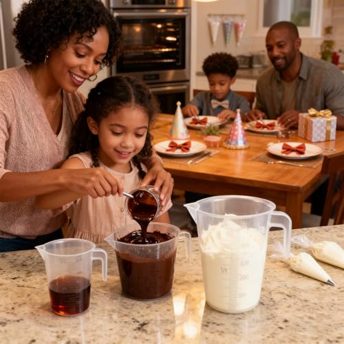 Multi-Purpose Measuring Cup Set - 1/2 Cup BPA-Free Unbreakable Plastic - Stackable Dishwasher Safe - Liquid/Solid Measurement - Kitchen Essential - size: 2-Piece Set (1/2-Cup)