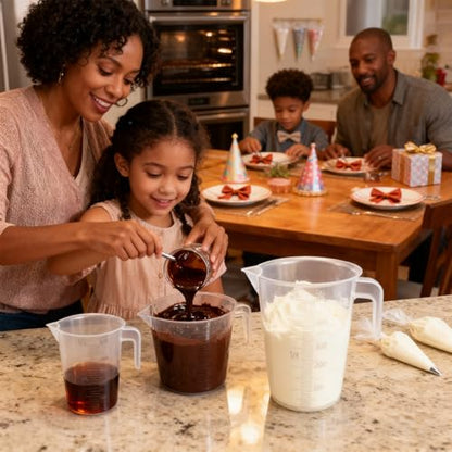 Multi-Purpose Measuring Cup Set - 1/2 Cup BPA-Free Unbreakable Plastic - Stackable Dishwasher Safe - Liquid/Solid Measurement - Kitchen Essential - size: 2-Piece Set (1/2-Cup)
