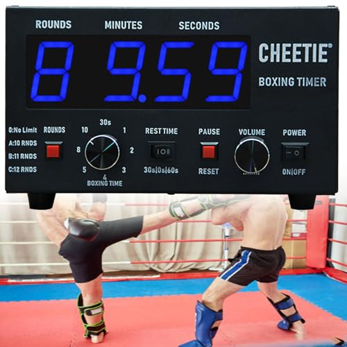 Classic Boxing Interval Timer.Professional Gym Timer w/LED Display,Boxing Timer w/Adjustable Sound & Stopwatch,Selectable Training Time,Cycle Repetitions (Blue) - color: Blue
