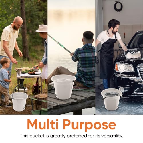 Superio Plastic Cleaning Bucket for Home, 2 Gallon Pail for Mopping with Large Spout - Bucket for Floor Mopping, Car Wash - Bowls for Camping, Fishing