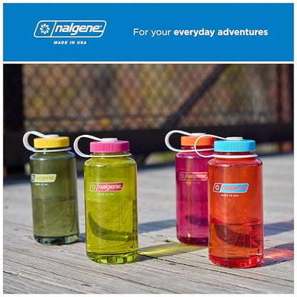 Nalgene 32 oz Wide Mouth Water Bottle, Thrill & Motion, Blue Atoll w/Endive - color: Blue Atoll w/ Endive, size: 32 Ounces