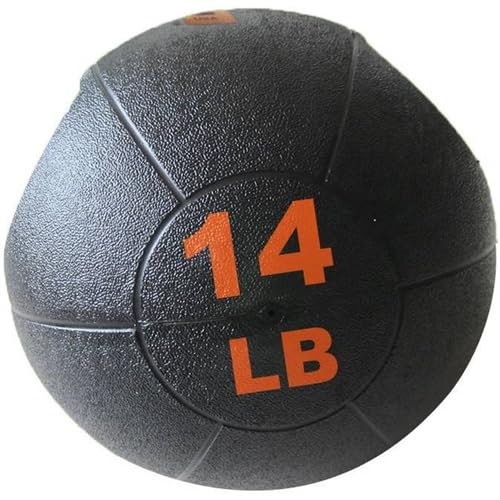 Dual Grip Medicine Ball w/Handles – Reinforced Rubber, Textured Grip, Durable Design for Strength Training & Conditioning (14 lb)
