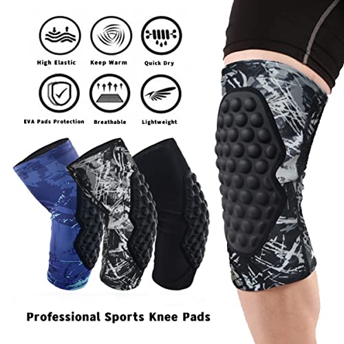 Topeter Compression Knee Sleeves with Protection Pads for Ski Skate, Baseball, Snowboard, 1 Pair (Black M) - color: Black, size: Medium
