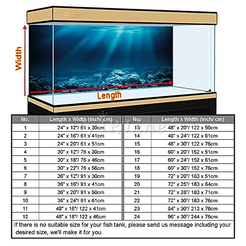 Seabed Coral Aquarium Background Poster PVC Fish Tank Decorations Landscape (30" x 18"/ 76 x 46cm) - size: 30" x 18"/ 76 x 46cm