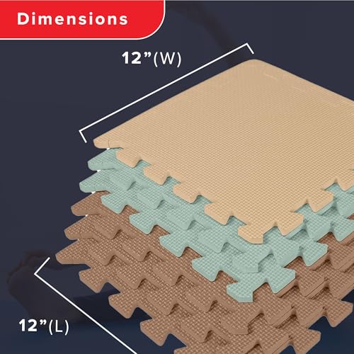 We Sell Mats Interlocking Foam Floor Tiles - 3/8" Thick Sage Mix 36-Pack - color: Sage Mix, size: 36 Square Feet (36 Tiles)
