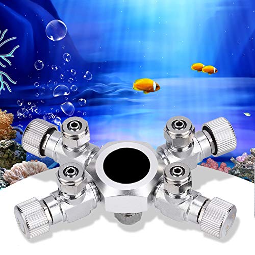 Zerodis CO2 Splitter Multi Ways Distributor CO2 Multi Pass Splitter Aquarium Regulator CO2 Splitter Valve for Fish (4 Ways)